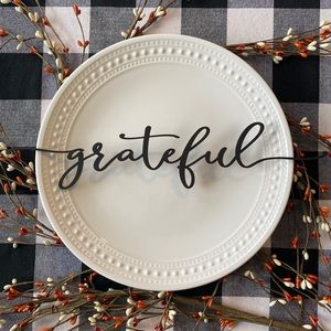 Set of 8 wood place settings words